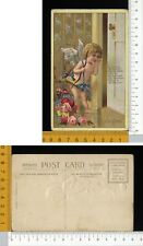 V0154] VALENTINE SAN VALENTINO - CUPIDO DAVANTI A PORTA  ARCO E FRECCIE E ROSE