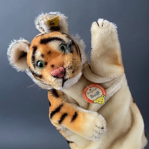 Rare steiff tiger hand puppet - tiger,