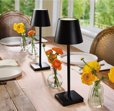 Mikasa Lampada LED Touch Control Set di 2 in Nero Luci Laterali Scrivania Tavolo