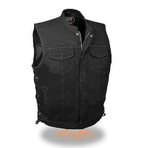 Gilet uomo moto denim - nero, con