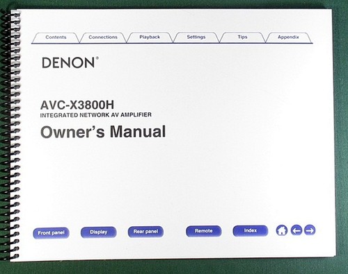 Denon avc x3800h instruction - denon, avc-x3800h