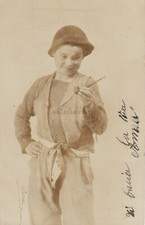 ROMA - Costume Romano, Bambino con pipa 1903 Fotocartolina Surdi