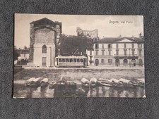 Cartolina Angera con tranvia