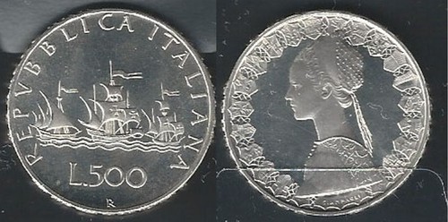1968 italia lire 500 - lire,