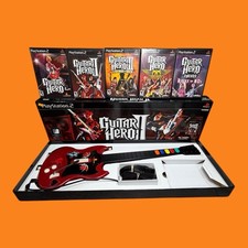 Pacchetto Guitar Hero 1 II con scatola controller cablato lotto PlayStation 2 PS2 + Rock Band
