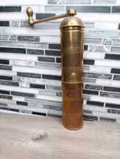 Antico Macinacaffè Turco Ottone Manovella Macina Spezie 9" Originale KTM Mocca