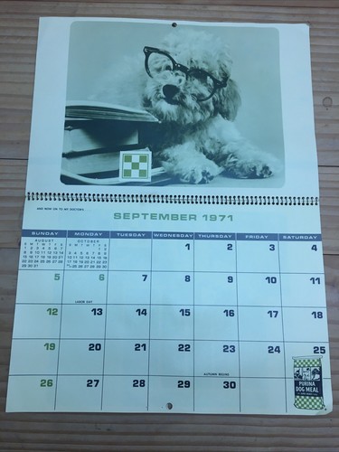 Calendario vintage purina 1971 - vintage,