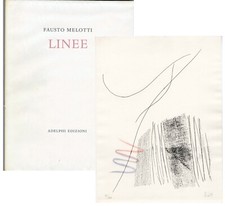 FAUSTO MELOTTI  "LINEE" 1975  ADELPHI EDIZIONI - ACQUAFORTE A COLORI - GRAFICA