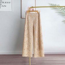 Pantalone donna pizzo cropped