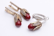 Set orecchini rubino tulipano
