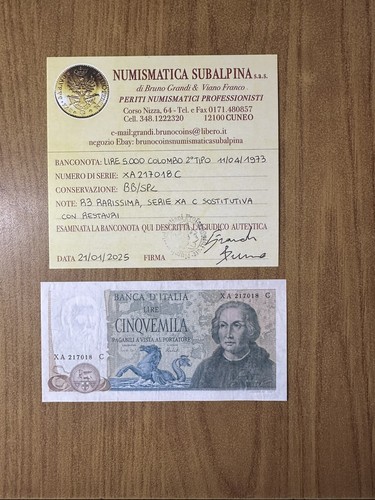 Repubblica lire 5000 colombo - lire,