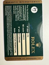 Guarantee Warranty Card 16622 Yacht Master