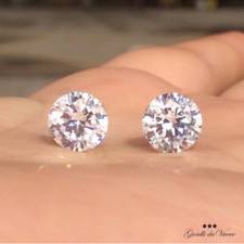 UOMO DONNA PAIO ORECCHINI ZIRCONI BRILLANTINI PUNTOLUCE IDEA REGALO 2 - 6 MM hb