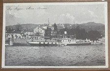 Lago Maggiore-Meina-Panorama con piroscafo fp,vg 1925.