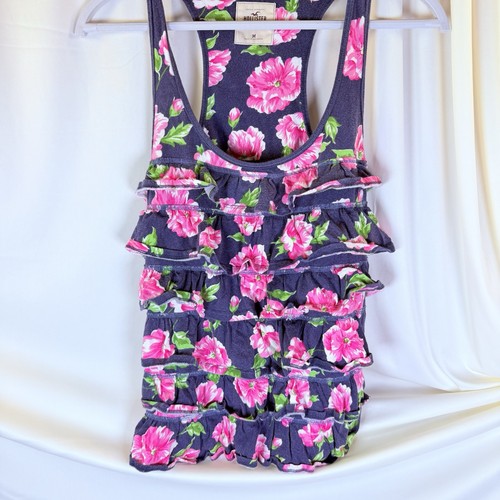 Canotta hollister blu floreale - canotta,
