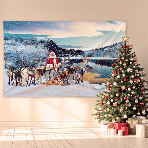 Babbo natale renna lago - babbo,