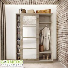 Mobile ingresso con specchio anta scorrevole rovere naturale 150x200cm SAJAMA