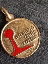 ? Medaglia Oro 600 e smalto rosso - "Anziano della Rotaia", San Cristoforo