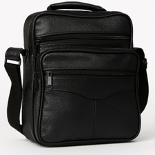 Borsello Uomo Borsa a spallla con tracolla in pelle Nera Lavoro viaggio