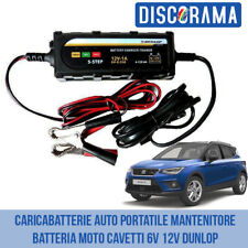 CARICABATTERIE AUTO PORTATILE MANTENITORE BATTERIA MOTO CAVETTI 6V 12V DUNLOP