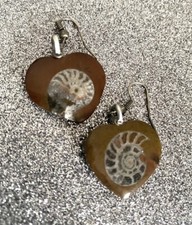 ? ORECCHINI FINTO FOSSILE VINTAGE RESINA MADE IN ITALY