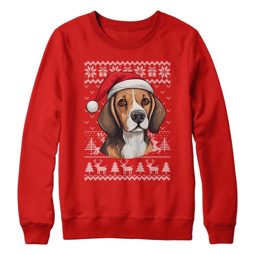 Felpa beagle natalizia per - natalizia,