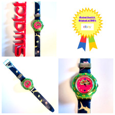 Swatch Scuba Usato Happy Fish SDN101 1991 Orologio da polso Anni 90 Vintage