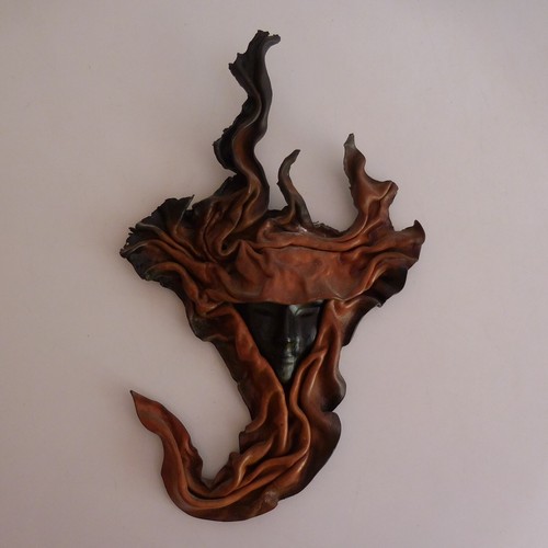 Masque visage sculpture - , cuir