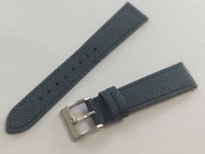 CINTURINO OROLOGIO VERA PELLE EPSOM 20MM BLU SAFFIANO MADE IN FRANCE