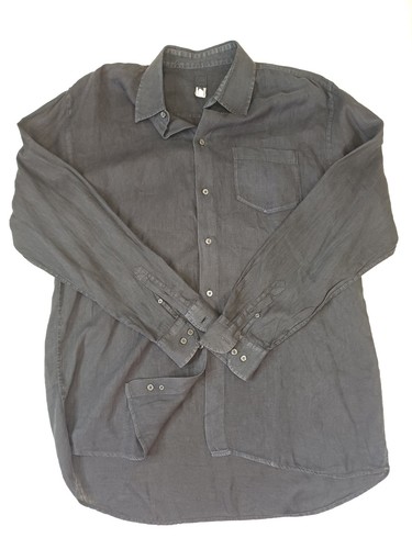 Camicia 120 lino uomo nero - camicia,