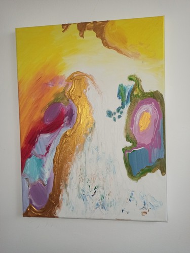 Quadro astratto dipinto mano - quadro,