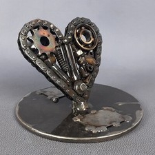 Scultura Cuore Metallo Ferro Acciaio Design Recycled Art Simon Saronni 26/100