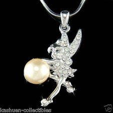 Campanellino Perla Magica Sfera IN Swarovski Cristallo Tinker Bell Collana Nuova