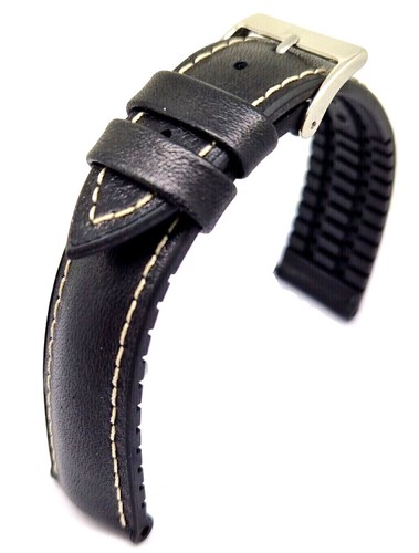 Cinturino nero con cucitura - cinturino,