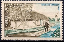 Francia 1965 Barche Navi Mulini a Vento Paesaggi Fiumili Turismo 1v MNH