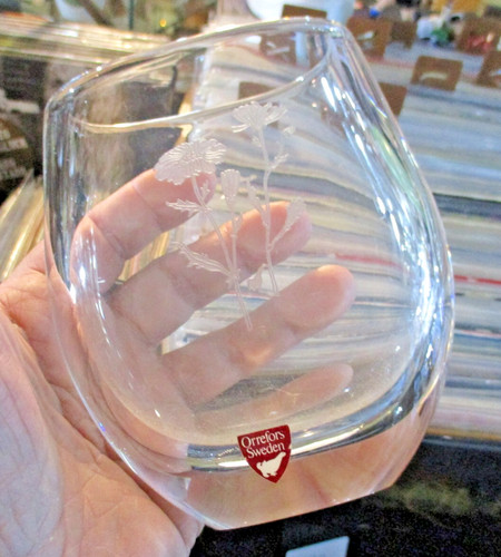 Vaso cristallo decoro fiori - vaso,