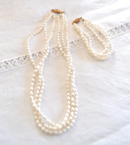 Parure vintage perle baroque