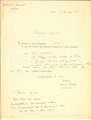 1875 trieste bibliotecario - 1875,