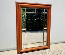 Specchio Con Cornice di Legno Classico Castagno Noce Marrone Camera Sala 85 x 65