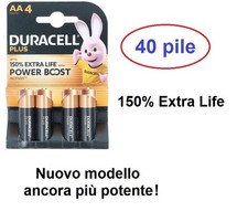 40 pile batterie Stilo AA  Alcaline   DURACELL BOOST POWER +150%