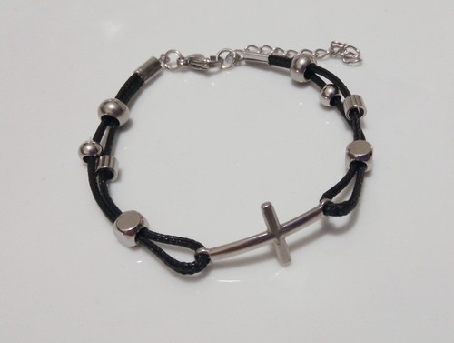 1pz bracciale croce acciaio - 1pz, in