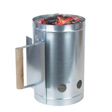 Ciminiera Grill con Manico Accendi Carbonella in Acciaio 17x27 cm - 3870