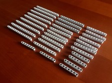 Lotto 60 Lego Technic Mindstorm Bianco Grigio 15 13 11 9 7 Light Stone Grey