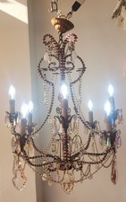 Lampadario in ottone con gocce