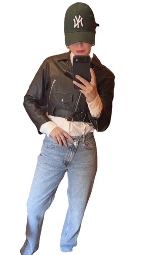 Leather lambskin cropped - leather,