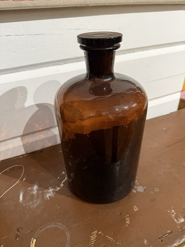 Vaso bottiglia vetro ambrato - vetro,