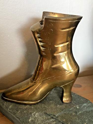 Vintage victorian brass boot - vintage,