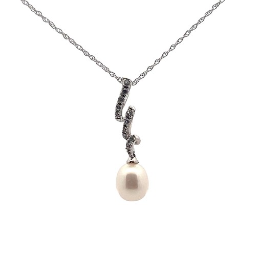 Sterling 10x8mm oblungo perla - sterling,