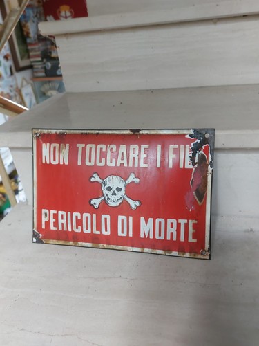 Antica targa smaltata insegna - antica,