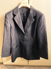 Giacca Donna Blazer Nero 42 M Bottoni Tasche Maniche Completo Lana Vergine Nuovo